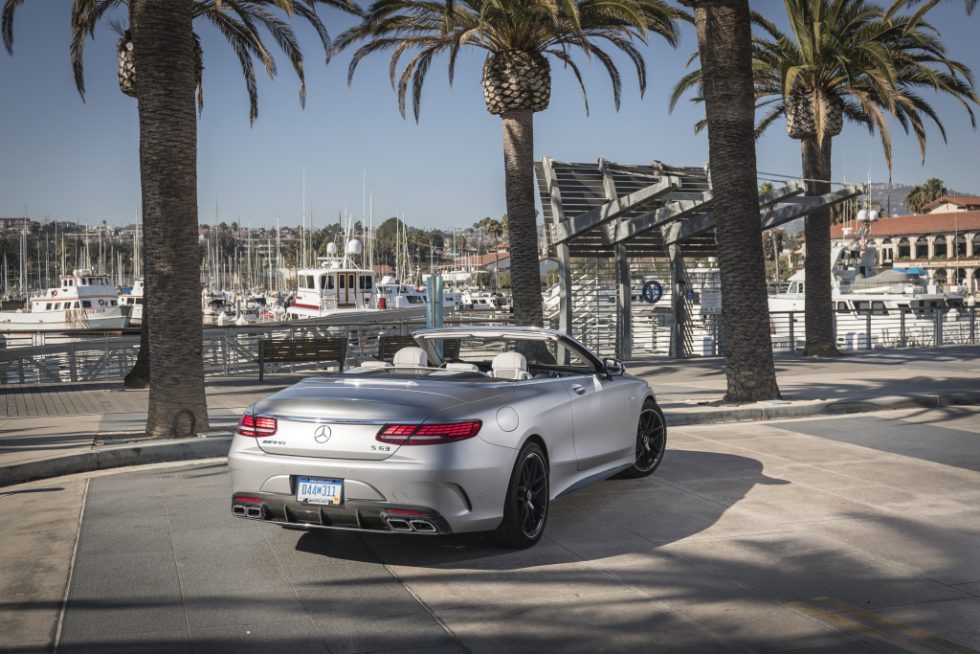 Mercedes-AMG S63 4MATIC+ Cabriolet, designo allanite grey magno; AMG designo Exclusive nappa leather crystal