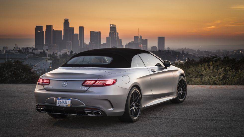Mercedes-AMG S63 4MATIC+ Cabriolet, designo allanite grey magno; AMG designo Exclusive nappa leather crystal