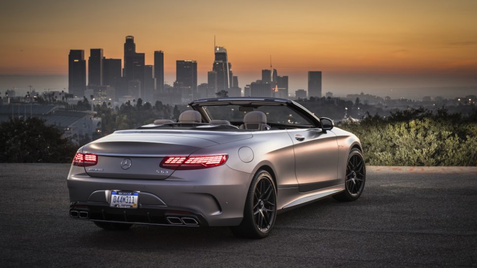 Mercedes-AMG S63 4MATIC+ Cabriolet, designo allanite grey magno; AMG designo Exclusive nappa leather crystal