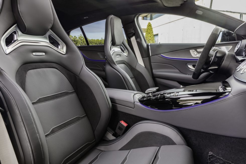 Mercedes-AMG GT 53 4MATIC+ 4-Door Coupé, AMG Night-packet, Interior: Leather nappa exclusive magma grey / black, Body trim: AMG body trim carbon matt;Fuel consumption combined: 9.1 l/100 km; combined CO2 emissions: 209 g/km* (provisional data)