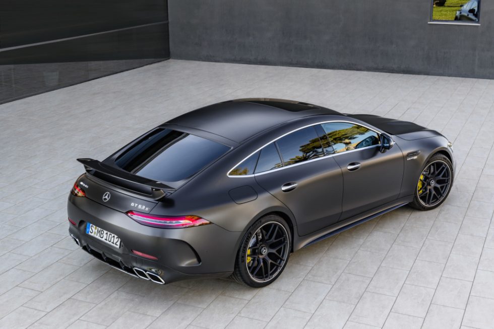 Mercedes-AMG GT 63 S 4MATIC+ 4-Door Coupé, AMG Carbon-packet, Exterior: Exterior paint: graphite grey magno, colour variation black;Fuel consumption combined: 11,2 l/100 km; CO2 emissions combined: 256 g/km* (provisional data)