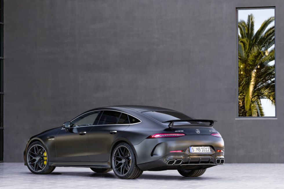 Mercedes-AMG GT 63 S 4MATIC+ 4-Door Coupé, AMG Carbon-packet, Exterior: Exterior paint: graphite grey magno, colour variation black;Fuel consumption combined: 11,2 l/100 km; CO2 emissions combined: 256 g/km* (provisional data)Mercedes-AMG GT 63 S 4MATIC+ 4-Door Coupé, AMG Carbon-packet, Exterior: Exterior paint: graphite grey magno, colour variation black;Fuel consumption combined: 11,2 l/100 km; CO2 emissions combined: 256 g/km* (provisional data)