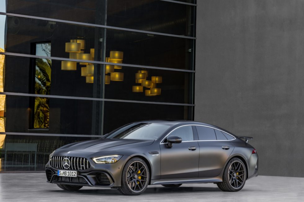 Mercedes-AMG GT 63 S 4MATIC+ 4-Door Coupé, AMG Carbon-packet, Exterior: Exterior paint: graphite grey magno, colour variation black;Fuel consumption combined: 11,2 l/100 km; CO2 emissions combined: 256 g/km* (provisional data)