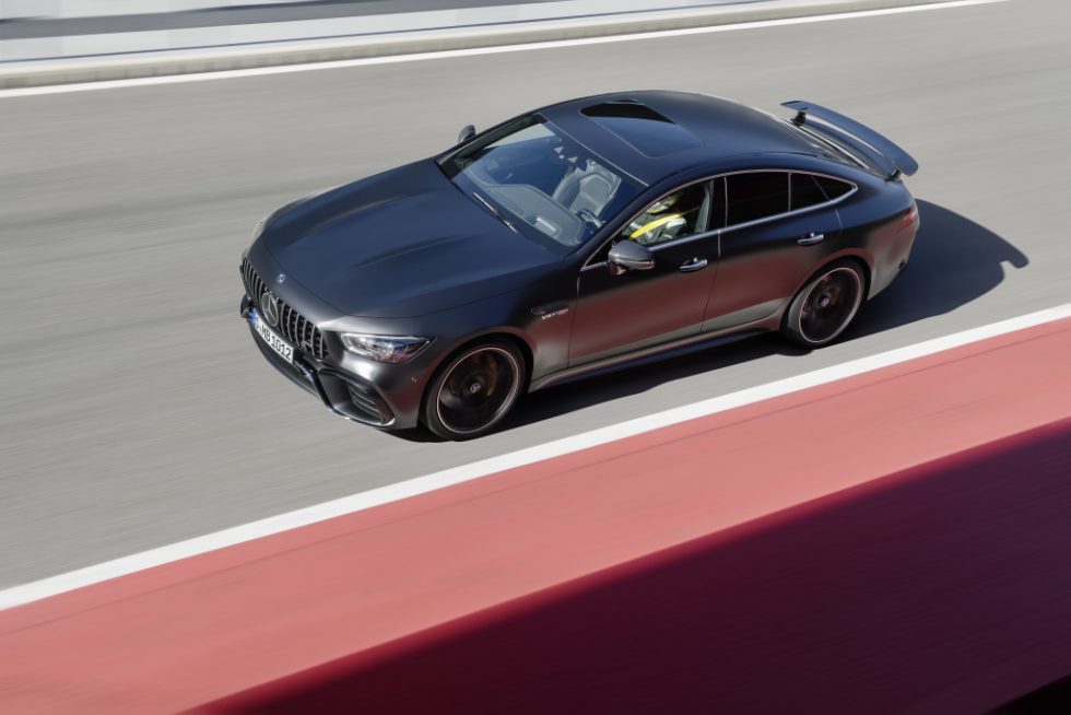 Mercedes-AMG GT 63 S 4MATIC+ 4-Door Coupé, AMG Carbon-packet, Exterior: Exterior paint: graphite grey magno, colour variation black;Fuel consumption combined: 11,2 l/100 km; CO2 emissions combined: 256 g/km* (provisional data)