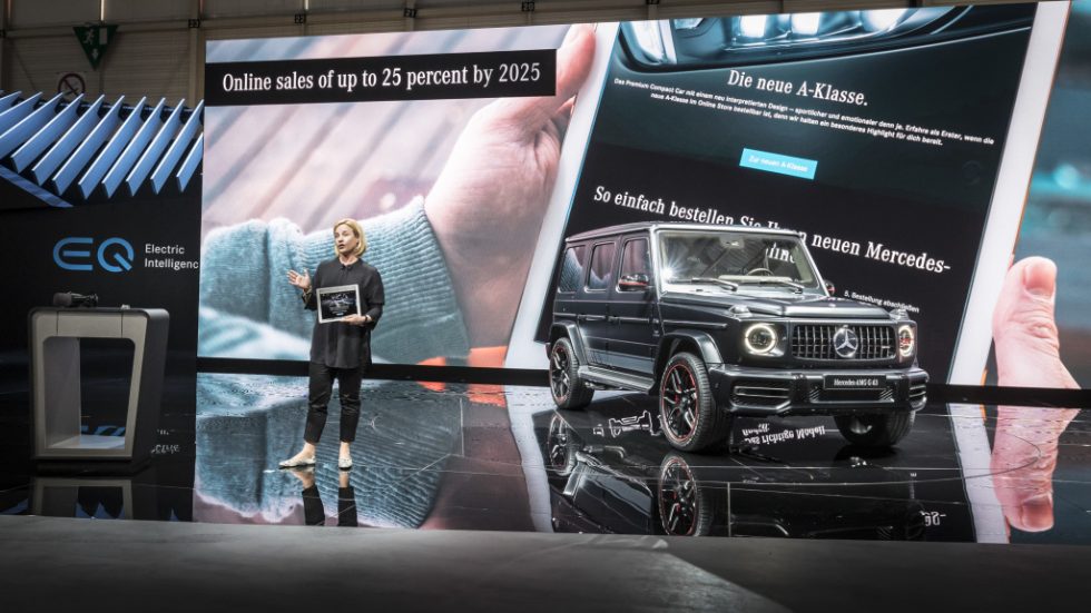 Britta Seeger, Member of the Board of Management for Mercedes-Benz Cars Marketing& Sales presenting the new Mercedes-AMG G 63, the new generation of the off-road legend by Mercedes-AMG.;fuel consumption combined: 13.1 l/100 km; CO2 emissions combined: 299 g/km*