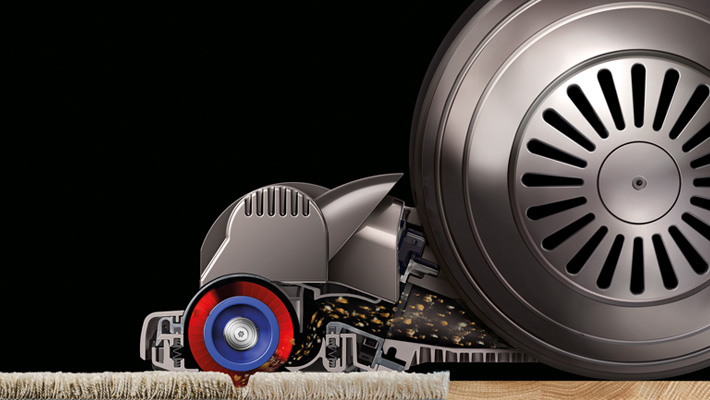 The Dyson Cinetic Big Ball Animal + Allergy upright vacuum cleaner. Self-adjusting cleaner head with a powerful motorized brush bar.