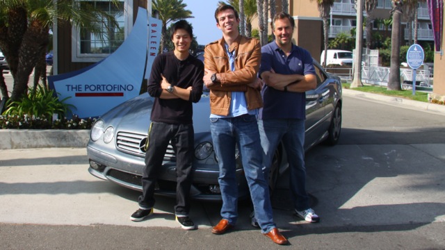 Dave Black, Ed Bolian and Dan Huang pose in front of the car they would use to attempt to break the record. Bolian is the leader and main driver, Black acted as the co-driver and Huang was the team's spotter -- keeping an eye on the car's considerable technology while looking out for obstacles.